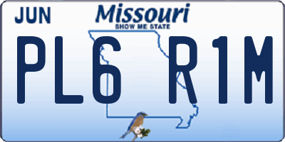 MO license plate PL6R1M