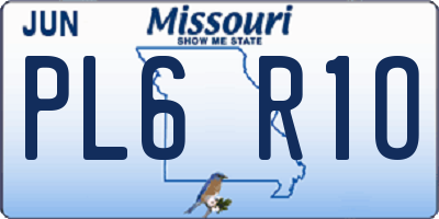 MO license plate PL6R1O