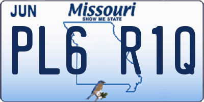 MO license plate PL6R1Q