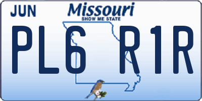 MO license plate PL6R1R