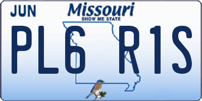 MO license plate PL6R1S