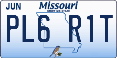 MO license plate PL6R1T