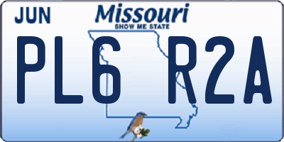 MO license plate PL6R2A