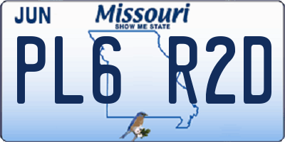 MO license plate PL6R2D