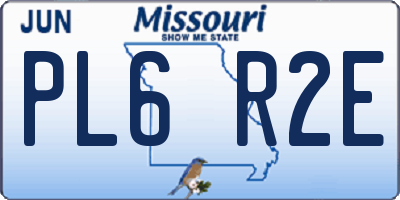 MO license plate PL6R2E
