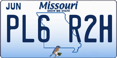 MO license plate PL6R2H