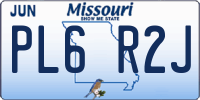 MO license plate PL6R2J
