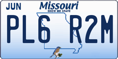 MO license plate PL6R2M