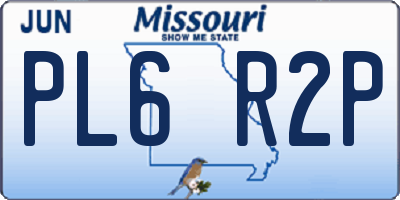 MO license plate PL6R2P