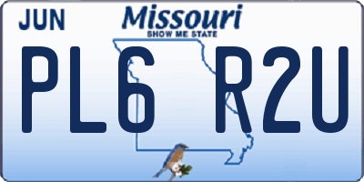 MO license plate PL6R2U