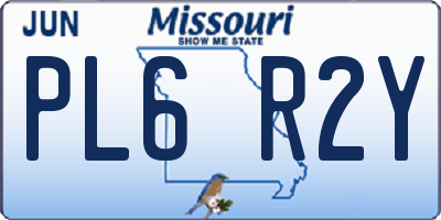 MO license plate PL6R2Y