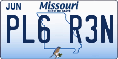MO license plate PL6R3N