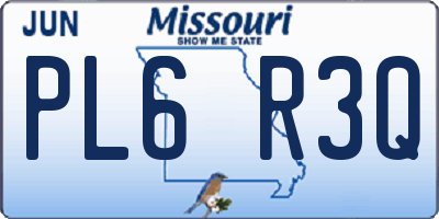 MO license plate PL6R3Q