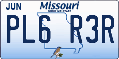 MO license plate PL6R3R