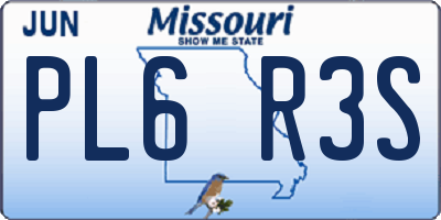 MO license plate PL6R3S