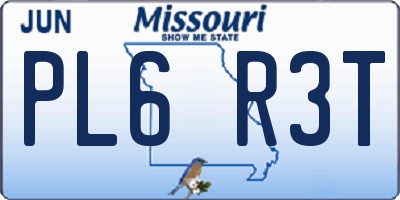 MO license plate PL6R3T