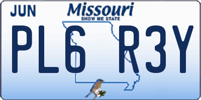 MO license plate PL6R3Y