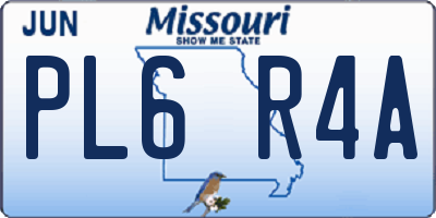 MO license plate PL6R4A