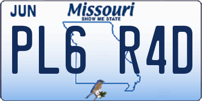MO license plate PL6R4D