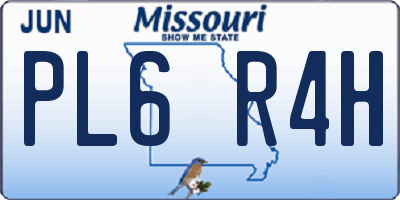 MO license plate PL6R4H