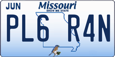 MO license plate PL6R4N