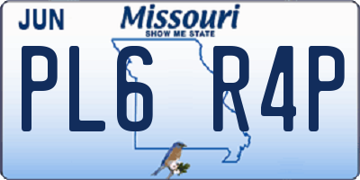 MO license plate PL6R4P