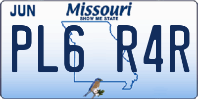 MO license plate PL6R4R