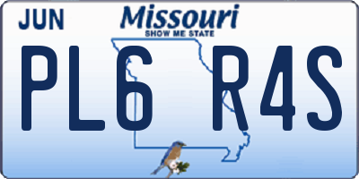 MO license plate PL6R4S