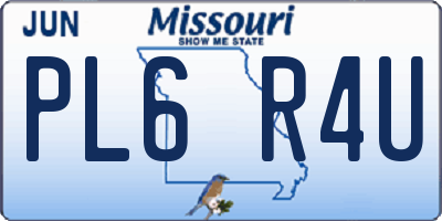 MO license plate PL6R4U