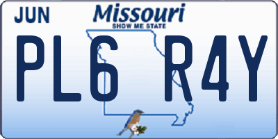 MO license plate PL6R4Y