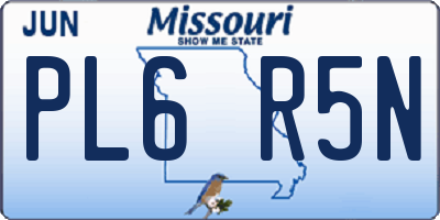 MO license plate PL6R5N