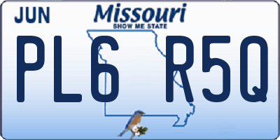 MO license plate PL6R5Q
