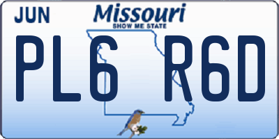 MO license plate PL6R6D