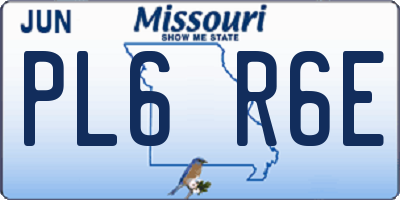 MO license plate PL6R6E