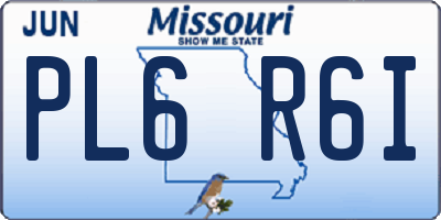 MO license plate PL6R6I