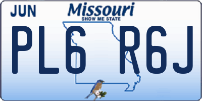 MO license plate PL6R6J