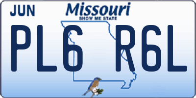 MO license plate PL6R6L