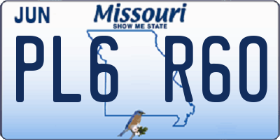 MO license plate PL6R6O
