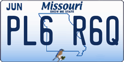 MO license plate PL6R6Q