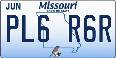 MO license plate PL6R6R