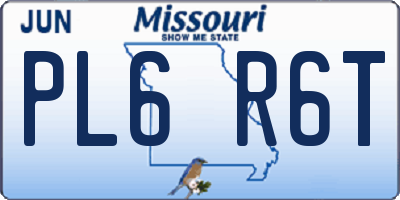 MO license plate PL6R6T
