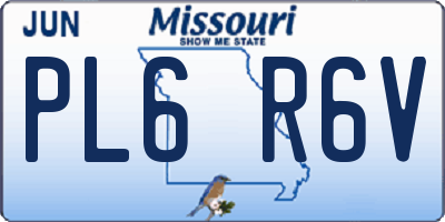 MO license plate PL6R6V