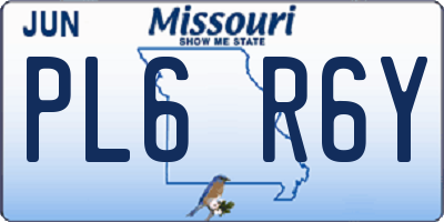 MO license plate PL6R6Y