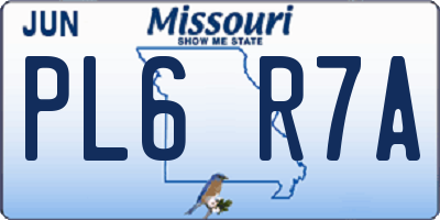 MO license plate PL6R7A