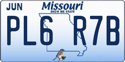 MO license plate PL6R7B
