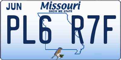 MO license plate PL6R7F