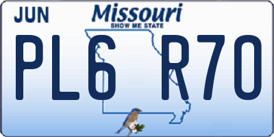 MO license plate PL6R7O