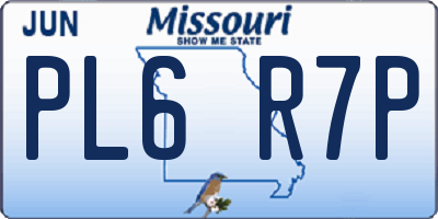 MO license plate PL6R7P