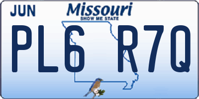 MO license plate PL6R7Q