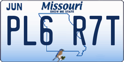 MO license plate PL6R7T